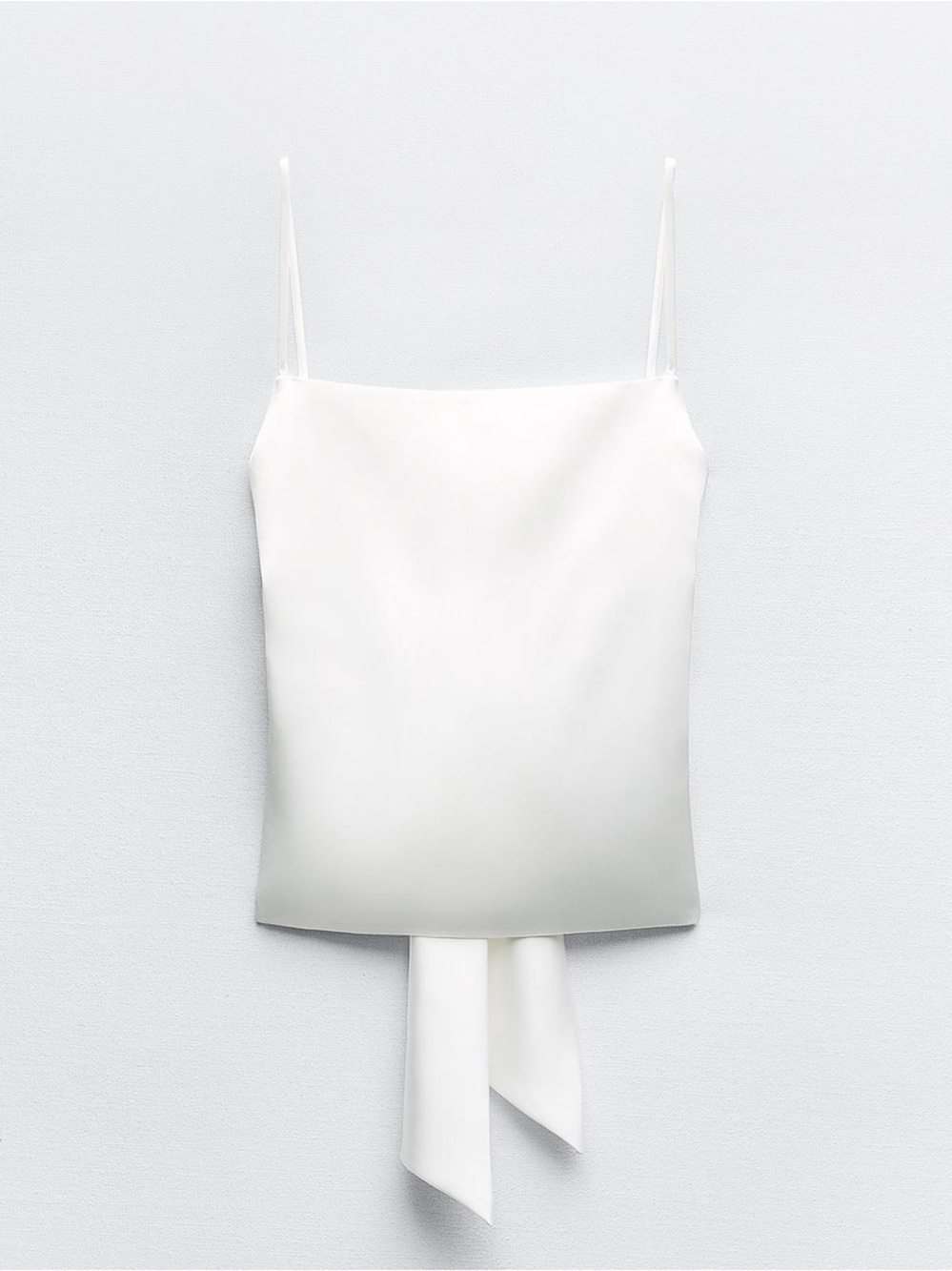 Zara White Satin Tie-Back Camisole